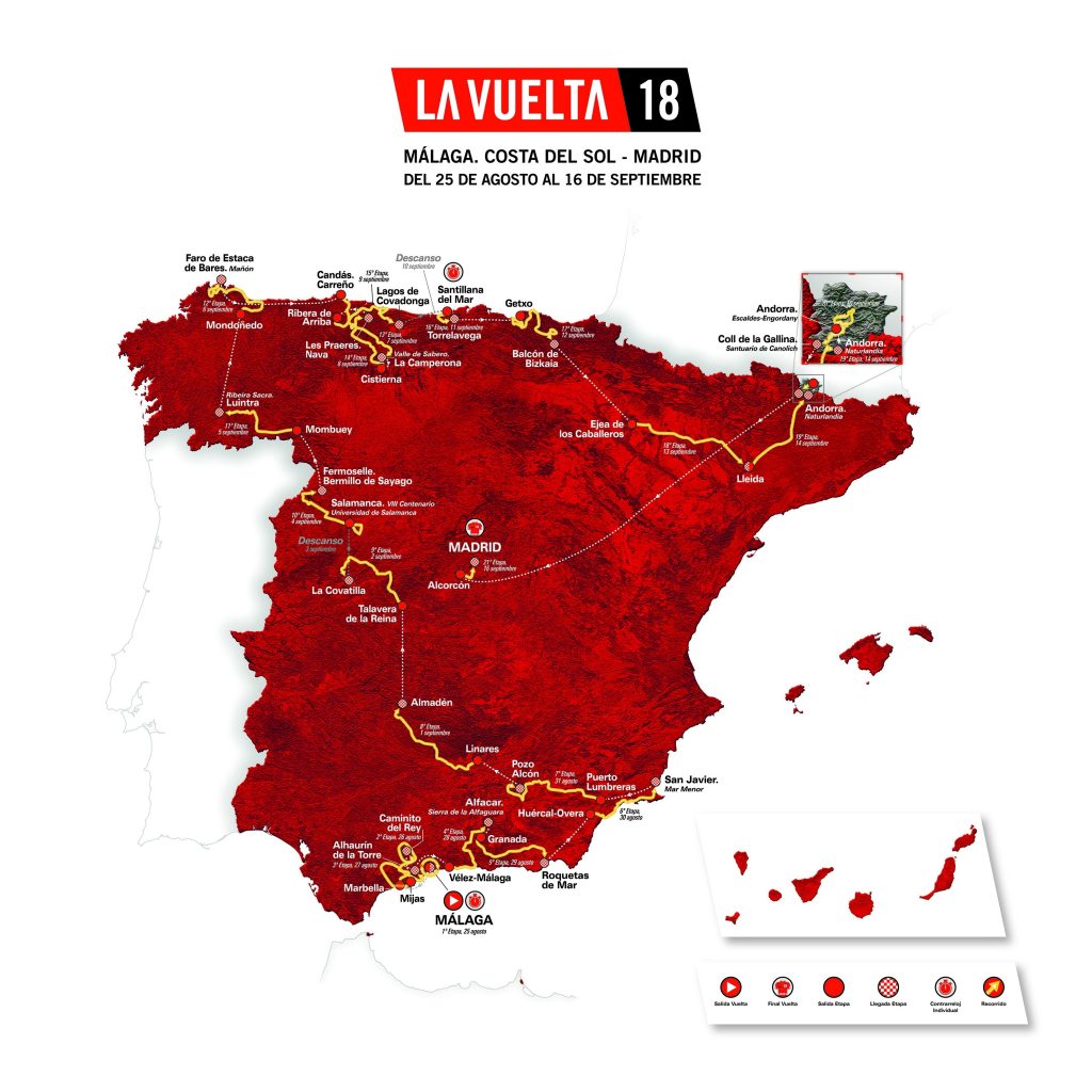 Lagos de Covadonga y La Gallina se perfilan claves en la Vuelta’18 2 Recorrido de la Vuelta 2018.