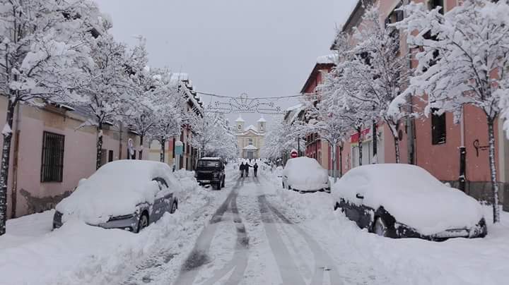 Las calles de La Granja amanecieron intransitables. 