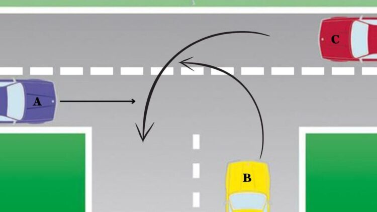 Casi todo el mundo falla a esta pregunta: ¿qué coche tiene preferencia en esta intersección?