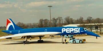 Pepsi painted a Concorde blue and left it too hot to fly at full speed