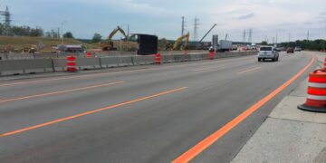 California is testing orange lines on highways