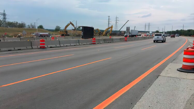 California is testing orange lines on highways
