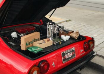 A Ferrari serves espresso from the trunk and becomes the world's most expensive coffee maker
