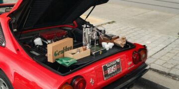 A Ferrari serves espresso from the trunk and becomes the world's most expensive coffee maker