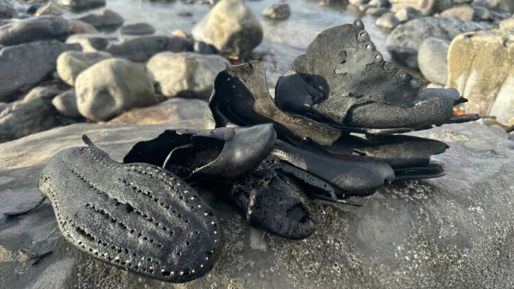 Over 400 Victorian-era boots have surfaced on the Bristol Channel coast