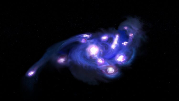 Confirmed by space observations—what appeared to be a single galaxy turns out to be a cluster of at least 15 starbursts 1 Confirmed by space observations—what appeared to be a single galaxy turns out to be a cluster of at least 15 starbursts