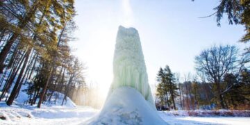 It's official—the National Weather Service confirms an unusual ice volcano in the United States, impacting millions under the winter storm