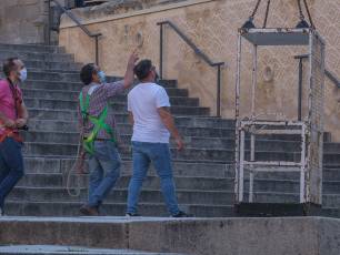Obras en el chapitel de la torre de la iglesia de San Martin 12 Obras en el chapitel de la iglesia de San Martin