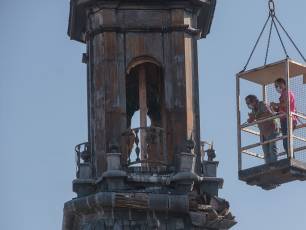 Obras en el chapitel de la torre de la iglesia de San Martin 16 Obras en el chapitel de la iglesia de San Martin
