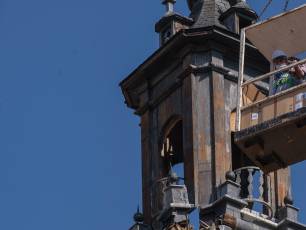 Obras en el chapitel de la torre de la iglesia de San Martin 29 Obras en el chapitel de la iglesia de San Martin