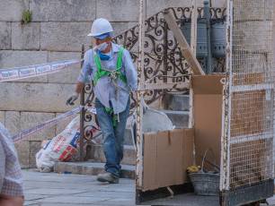 Obras en el chapitel de la torre de la iglesia de San Martin 30 Obras en el chapitel de la iglesia de San Martin