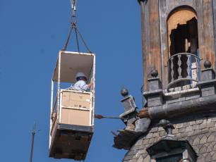 Obras en el chapitel de la torre de la iglesia de San Martin 33 Obras en el chapitel de la iglesia de San Martin
