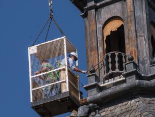 Obras en el chapitel de la torre de la iglesia de San Martin 2 Obras en el chapitel de la iglesia de San Martin