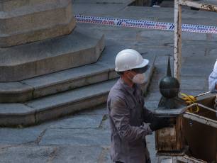 Obras en el chapitel de la torre de la iglesia de San Martin 3 Obras en el chapitel de la iglesia de San Martin