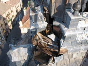 Obras en el chapitel de la torre de la iglesia de San Martin 8 Obras en el chapitel de la iglesia de San Martin