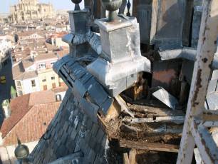 Obras en el chapitel de la torre de la iglesia de San Martin 9 Obras en el chapitel de la iglesia de San Martin