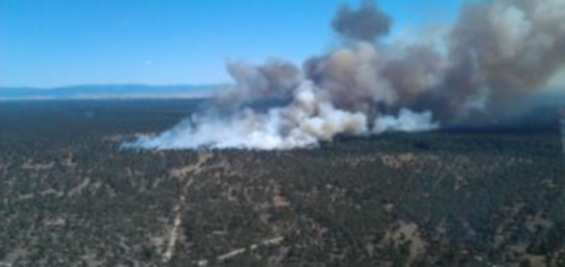Vista área del incendio que se declaró la tarde del 20 de julio en Chatún