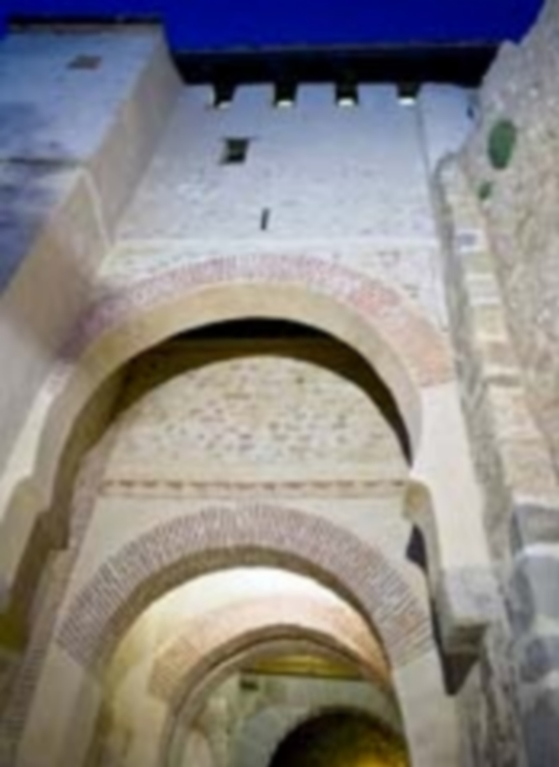 La iluminación de la Puerta de Santiago es un ejemplo para el futuro proyecto lumínico para la ciudad. / Kamarero