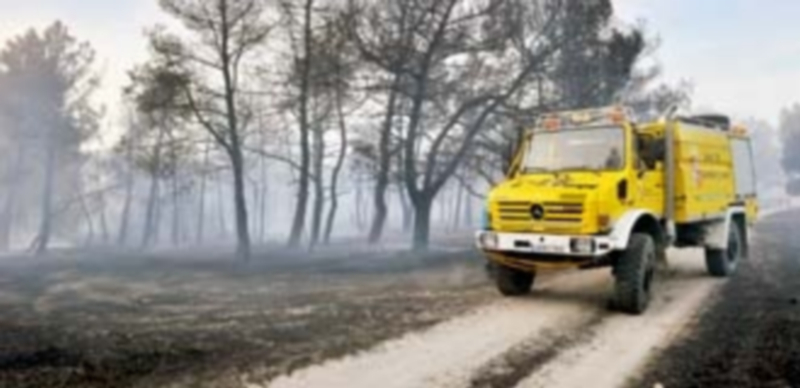 Imagen de uno de los incendios forestales registrados este pasado verano en Mozoncillo en el mes de julio. / Kamarero