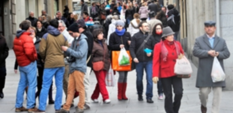 Calle comercial de la capital segoviana. El sector del Comercio espera una reactivación del consumo en 2014. / Kamarero