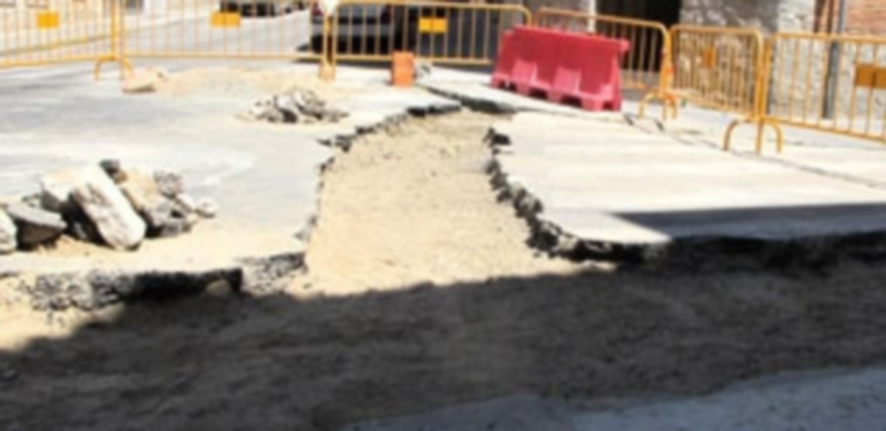 Imagen que presentaba ayer el tramo de calle afectado por la avería