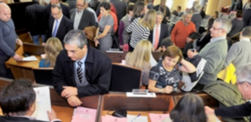 Un momento de la firma de los convenios