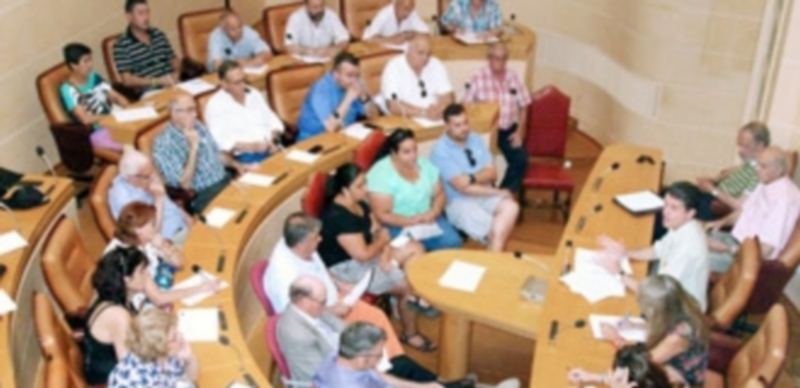 El salón de plenos del Ayuntamiento albergó el encuentro vecinal./ El Adelantado