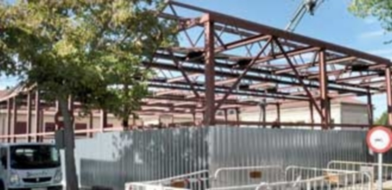 Imagen de archivo de las obras del pabellón del CEIP El Peñascal