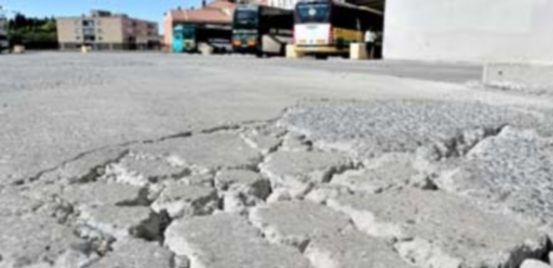 Aspecto actual de la campa de la terminal de autobuses de Segovia