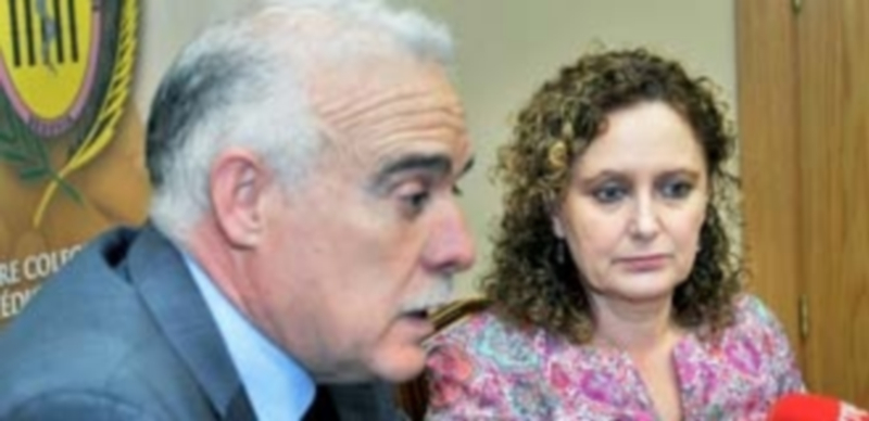 El presidente y vicepresidenta del Colegio Oficial de Médicos denunciaron los problemas del colectivo./ KAMARERO