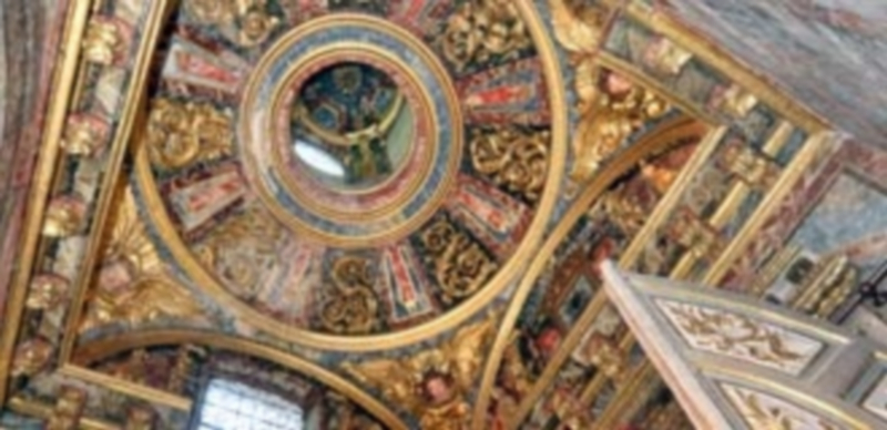 Imagen del interior de la linterna y la cúpula del Santuario