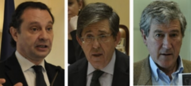 Pedro Arahuetes (PSOE). Luis Peñalosa (IU). Jesús Postigo (PP).