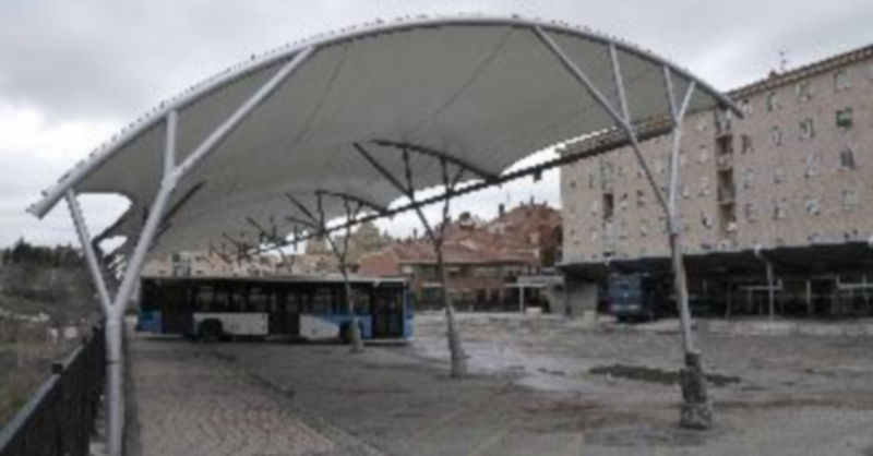 Imagen de la actual estación de autobuses de la capital. Su campa presenta un evidente estado deterioro