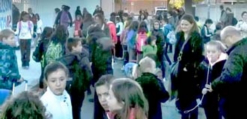 Padres y alumnos se manifestaron ayer a las puertas del colegio. / El Adelantado