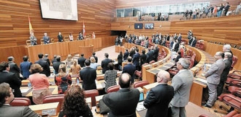El pleno de las Cortes de Castilla y León durante un acto institucional este mes de abril. / CORTES DE CASTILLA Y LEÓN
