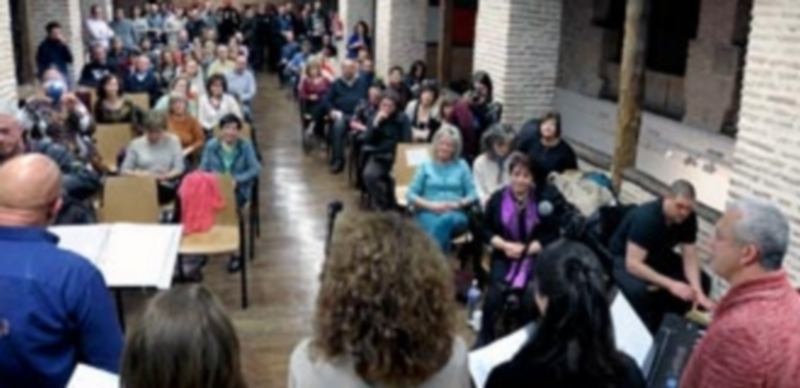 Un Poema escondido en la Constelación Machado 1 El coro Audite interpretó uno de los poemas musicados por artistas segovianos para el disco ‘Poema escondido’. / KAMARERO