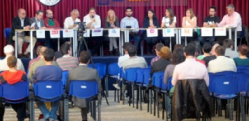 Representantes de los once partidos que optan a estar en el Ayuntamiento de Segovia participaron en el debate en la Universidad. / El Adelantado