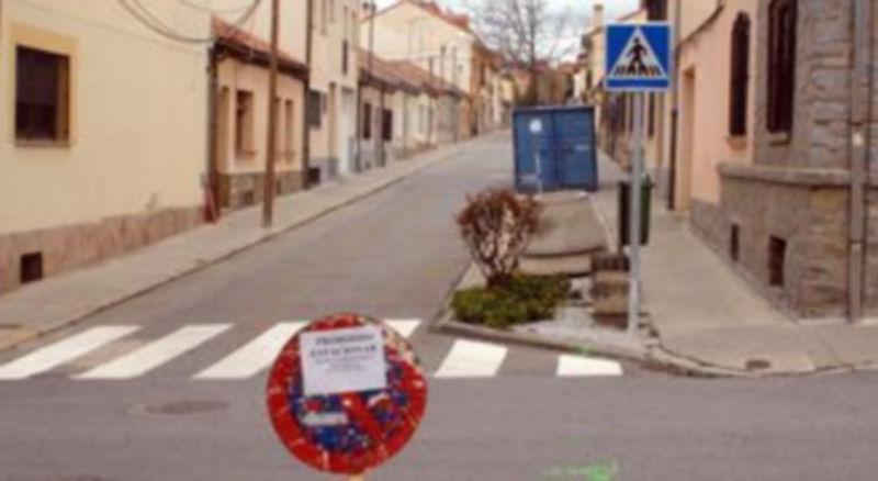 Imagen de la calle Santa Bárbara ayer lunes