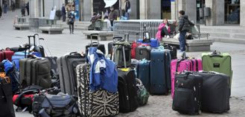 Imagen reciente de las maletas pertenecientes a un grupo de visitantes