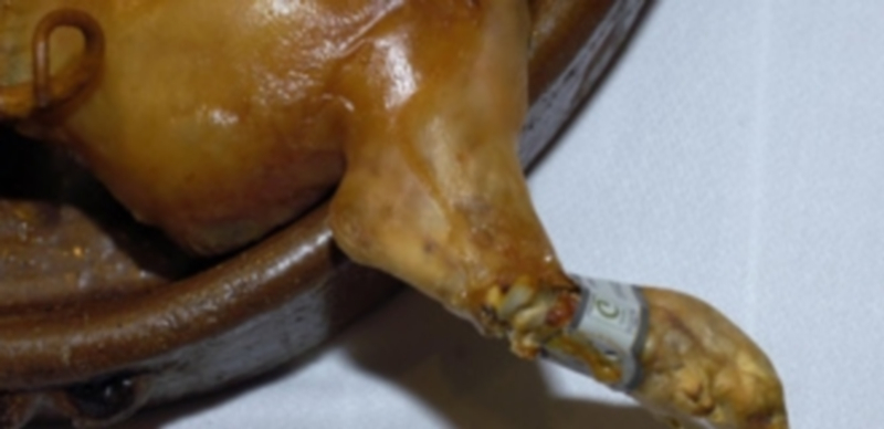 Procose destaca la promoción que el cochinillo asado ha aportado al turismo 1 El cochinillo asado de Procose se identifica con los sellos y las vitolas que se colocan durante su preparación. / Juan Martín