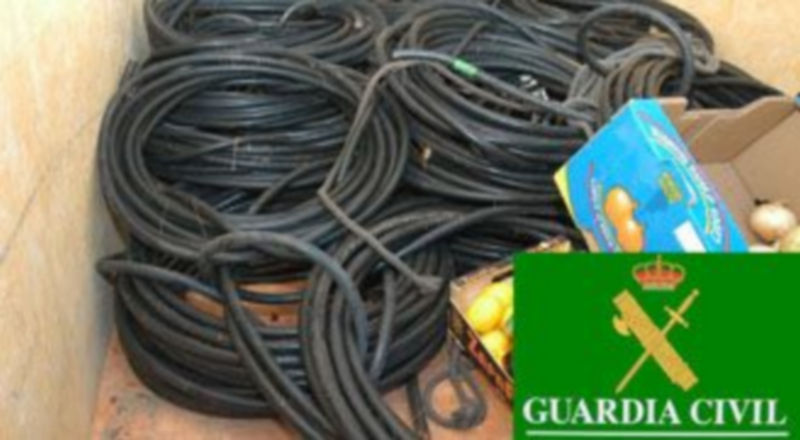 El cable robado procede de un parque eólico situado en un pueblo de Valladolid./ La Guardia Civil