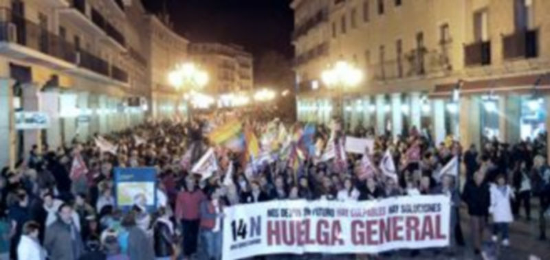 La cabecera de la manifestación de ayer