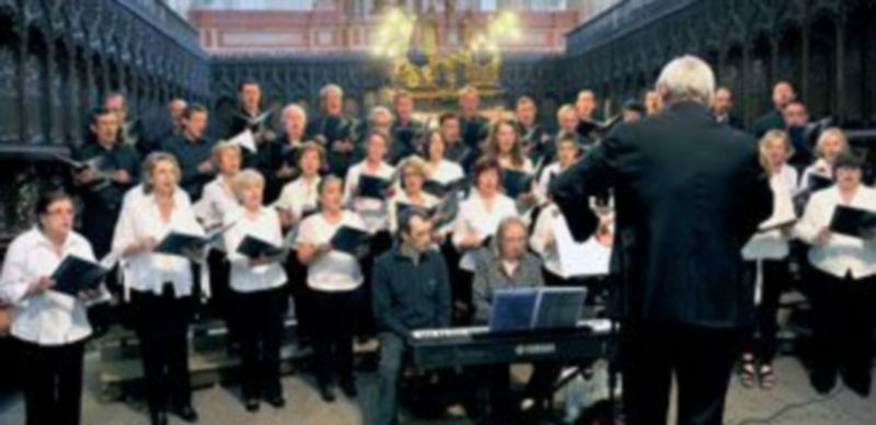 Un momento del concierto ofrecido ayer por la Coral Ondarreta en la Catedral de Segovia. / Kamarero