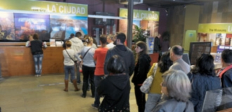 Interior del Centro de Recepción de Visitantes (CRV). Los puntos de información atendieron a casi 1