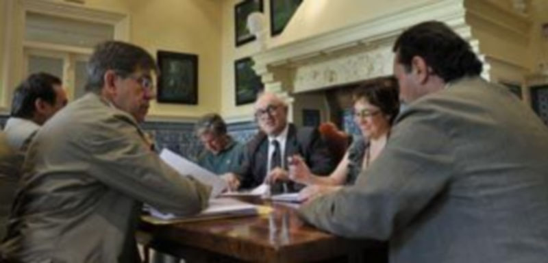 Un momento de la reunión de la mesa de portavoces