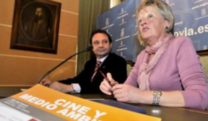 Pedro Arahuetes y la concejala de Medio Ambiente