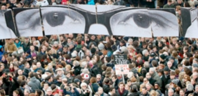Manifestación en París contra los atentados que se cobraron la vida de 17 personas