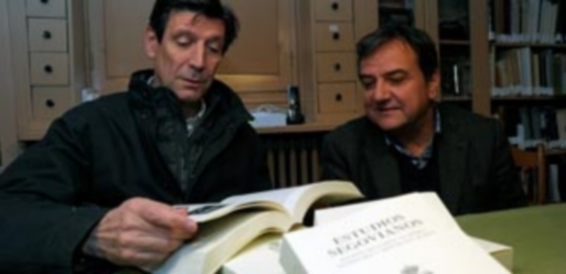 Cantalejo y Moreno presentaron el último número de “Estudios Segovianos”./ A.K.
