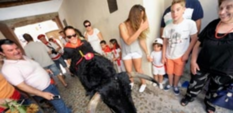 Un grupo de turistas asiáticos no quiso perder la oportunidad de participar en los cánticos al santo pamplonica. / kamarero