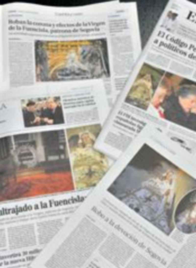 Noticia de alcance nacional 1 Varios diarios de tirada nacional han incluido en sus ediciones el robo al Santuario mariano. / Kamarero.